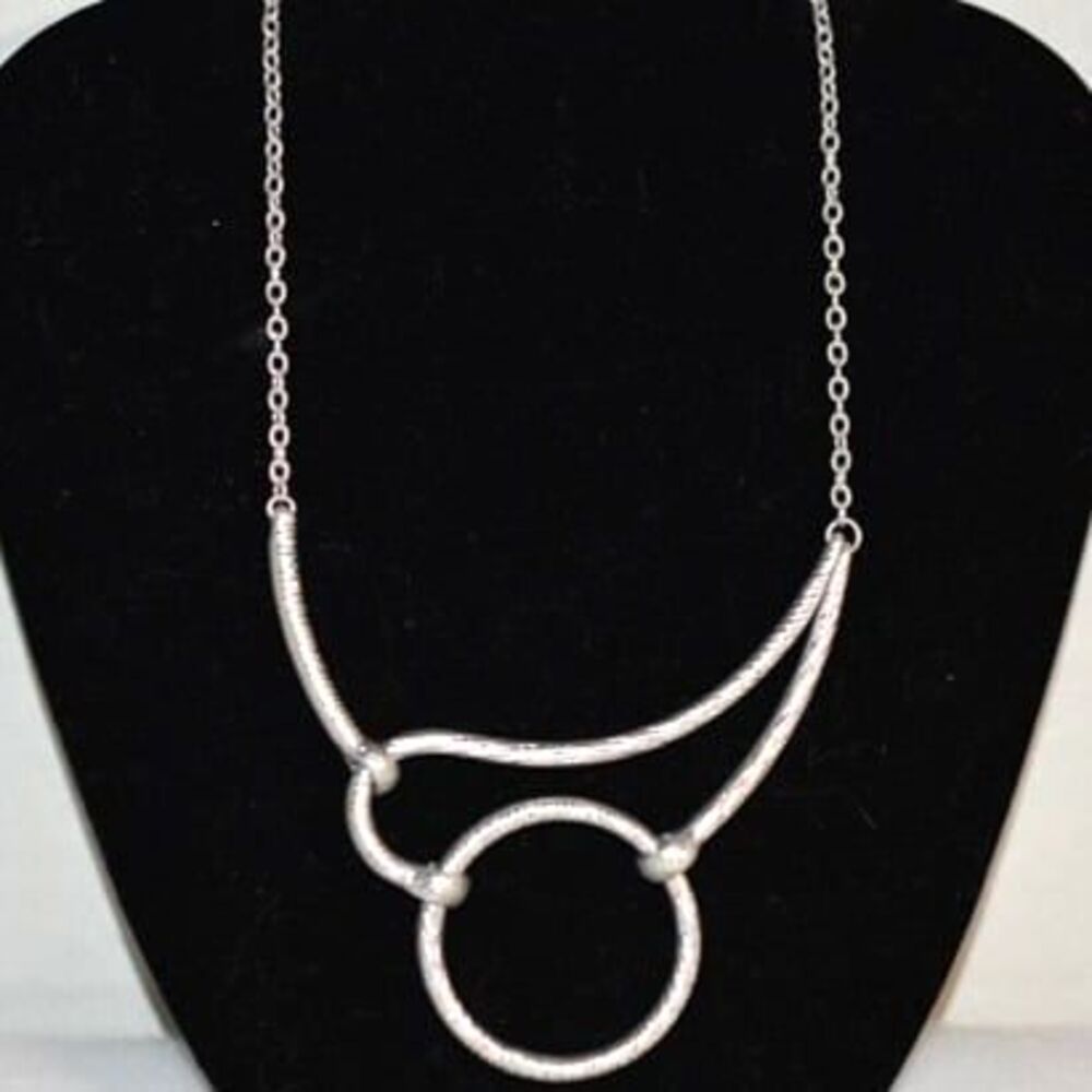 Geo Stunning Unique Silver Tone 20" Link Chain Statement Casual Necklace